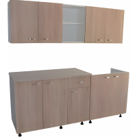 Mobila bucatarie Mia cu front sonoma 200 cm