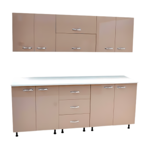 Bucatarie mdf lucios cappucino Iulia 200 cm