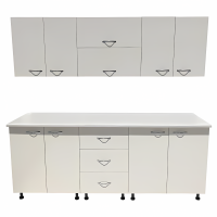 Mobila bucatarie mdf lucios crem Iulia 200 cm
