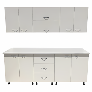 Mobila bucatarie mdf lucios crem Iulia 200 cm