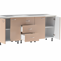 Bucatarie mdf lucios cappucino Iulia 200 cm