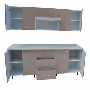 Bucatarie mdf lucios cappucino Iulia 200 cm