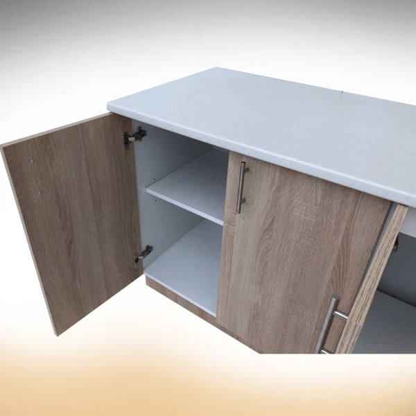 Mobila Bucatarie LANA 2m Carcasa PAL alb / Front PAL Sonoma/ Blat termorezistent