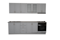Mobila MDF alb Roma Hot cu blat 260 cm