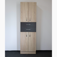 Dulap tip sifonier Stejar Alb cu usi si sertare