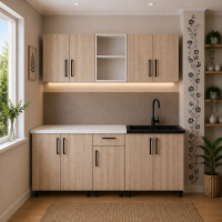 Bucatarie Mia stejar sonoma 200 cm cu blat