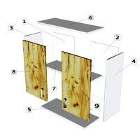 Corp superior suspendat bucatarie stejar alb 80 cm