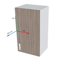 Corp superior suspendat bucatarie stejar alb 40 cm