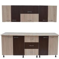Bucatarie sonoma cu wenge si blat 200 cm