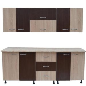 Bucatarie sonoma cu wenge si blat 200 cm