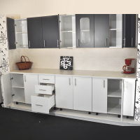 Bucatarie Lana Stejar alb cu Antracit 280 cm