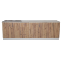 Corp Inferior Stejar Auriu si Blat Bucatarie 260 cm