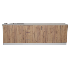 Corp Inferior Stejar Auriu si Blat Bucatarie 260 cm