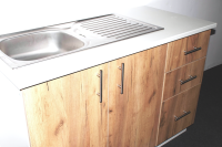 Corp inferior stejar auriu 120 cm cu blat bucatarie