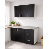 Set Mobila moderna Lana antracit 120 cm pentru bucatarie