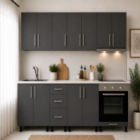 Bucatarie PAL antracit 260 cm cu blat