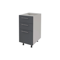 Corp baza antracit cu 3 sertare de 40 cm