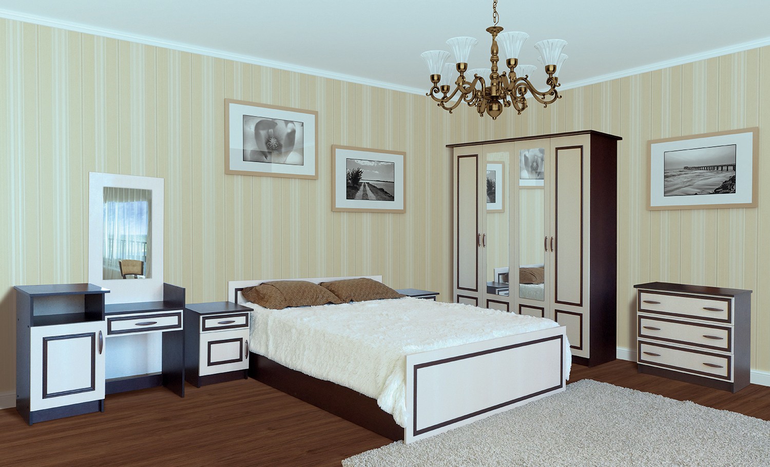 set dormitor cu sifonier si pat 160 cm