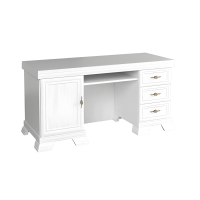 Birou Kora cu 3 Sertare si Usa Alb Antichizat