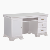 Birou Kora cu 3 Sertare si Usa Alb Antichizat