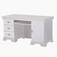 Birou Kora cu 3 Sertare si Usa Alb Antichizat