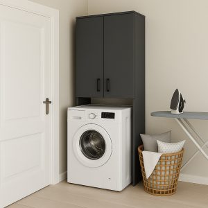 Dulap modern pentru mașina de spălat, 65x35x200 cm,pentru baie și spălătorie.