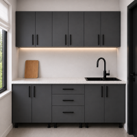 Bucatarie Lana 220 PAL melaminat antracit cu blat