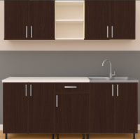 Mobila Bucatarie Mia cu Front Wenge 180 cm