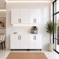 Bucatarie Lana 140 cm MDF lucios alb cu blat