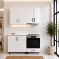 Bucatarie 140 cm PAL alb cu blat