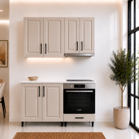 Bucatarie 140 cm MDF infoliat casmir cu blat