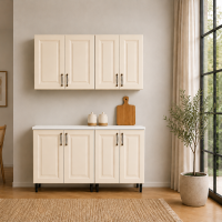 Bucatarie Lana 140 cm MDF infoliat ivoire cu blat