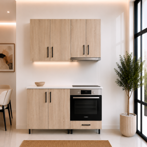 Bucatarie 140 cm PAL stejar sonoma cu blat