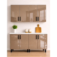 Mobilă Bucătărie MDF cappucino lucios 160 cm