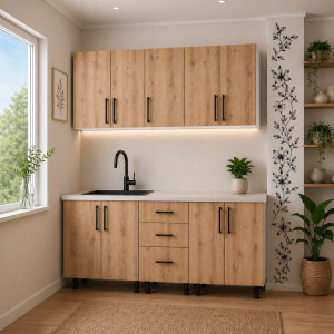 Bucatarie Lana stejar auriu 200 cm cu blat