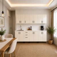 Bucatarie Lana 280 cm MDF lucios bianco cu blat
