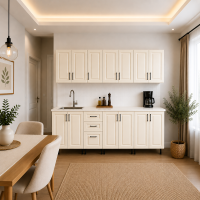 Bucatarie Lana 280 cm MDF infoliat ivoire cu blat
