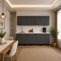 Bucatarie Lana 280 cm PAL antracit cu blat