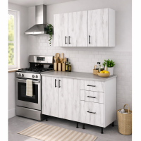 Bucatarie Lana Stejar alb K001 si blat 120 cm