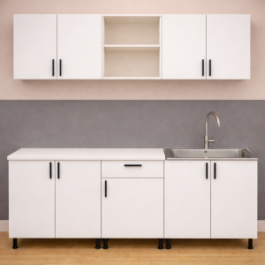 Mobila bucatarie Mia 180 cm PAL alb