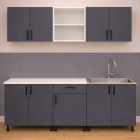Mobila bucatarie Mia 180 cm PAL antracit
