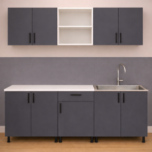 Mobila bucatarie Mia 180 cm PAL antracit