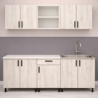 Mobila bucatarie Mia 180 cm PAL stejar alb