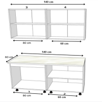 bucatarie 140 cm din 2 corpuri schita fara usa