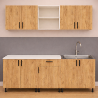 Mobila bucatarie Mia 180 cm PAL stejar auriu