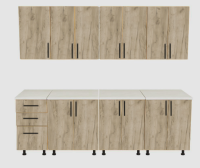 Set Mobilă Bucătărie Modulară 240 cm – Stejar gri K002