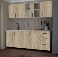 Set Mobila Moderna Bucatarie Lana 220 cm Stejar Gri
