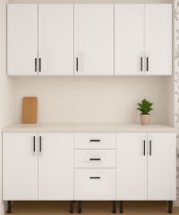 Mobilă Bucatarie MDF Alb Lucios White P100 180 cm