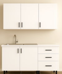 Mobilă Bucătărie MDF Alb lucios EVO P100 120 cm