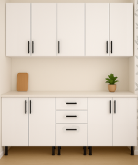 Mobilă Bucatarie MDF Lucios Bianco P101 180 cm